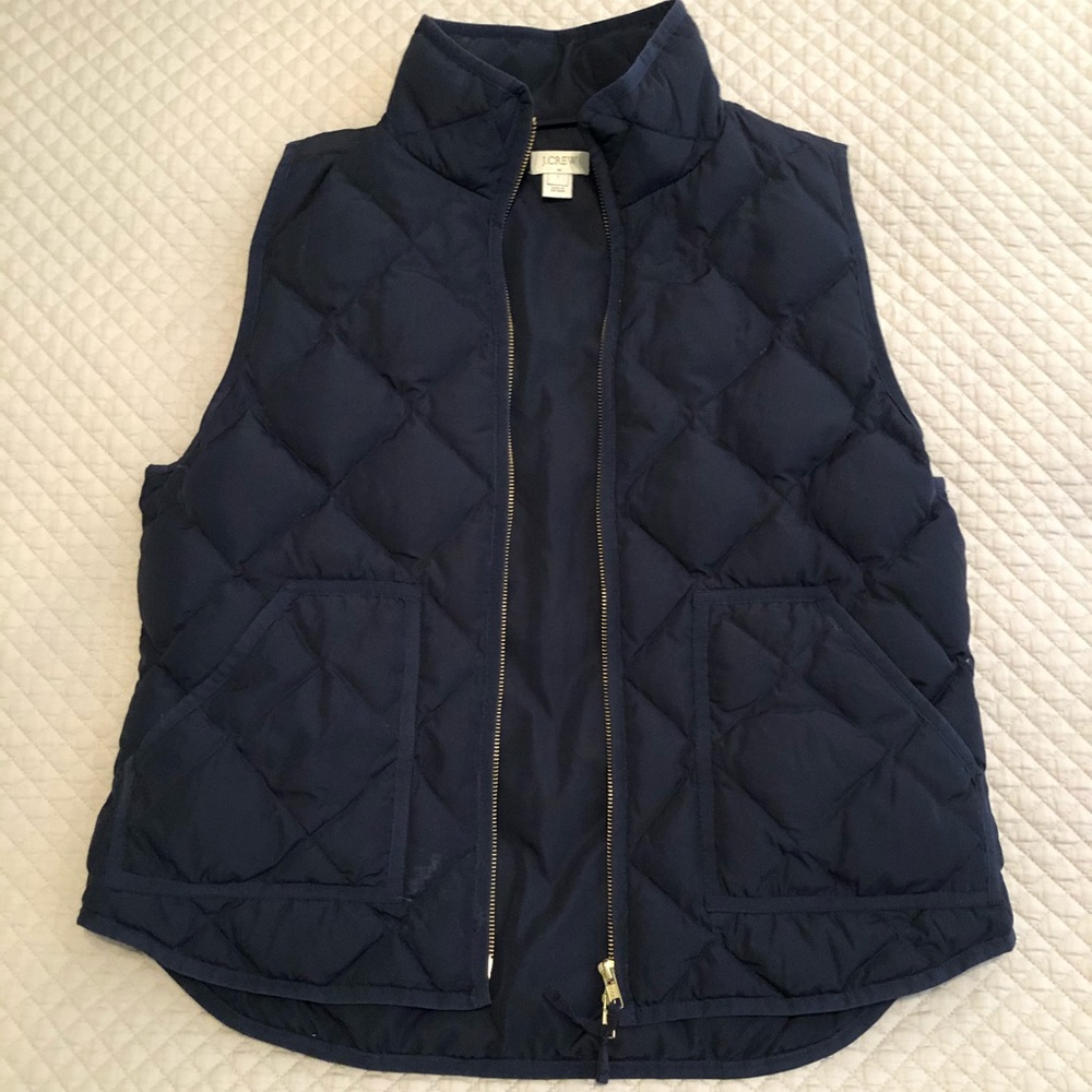 PERFECT CONDITION 💥J. Crew Navy Puffer Vest sz L